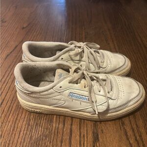 Classic Reeboks with Light Blue Accents